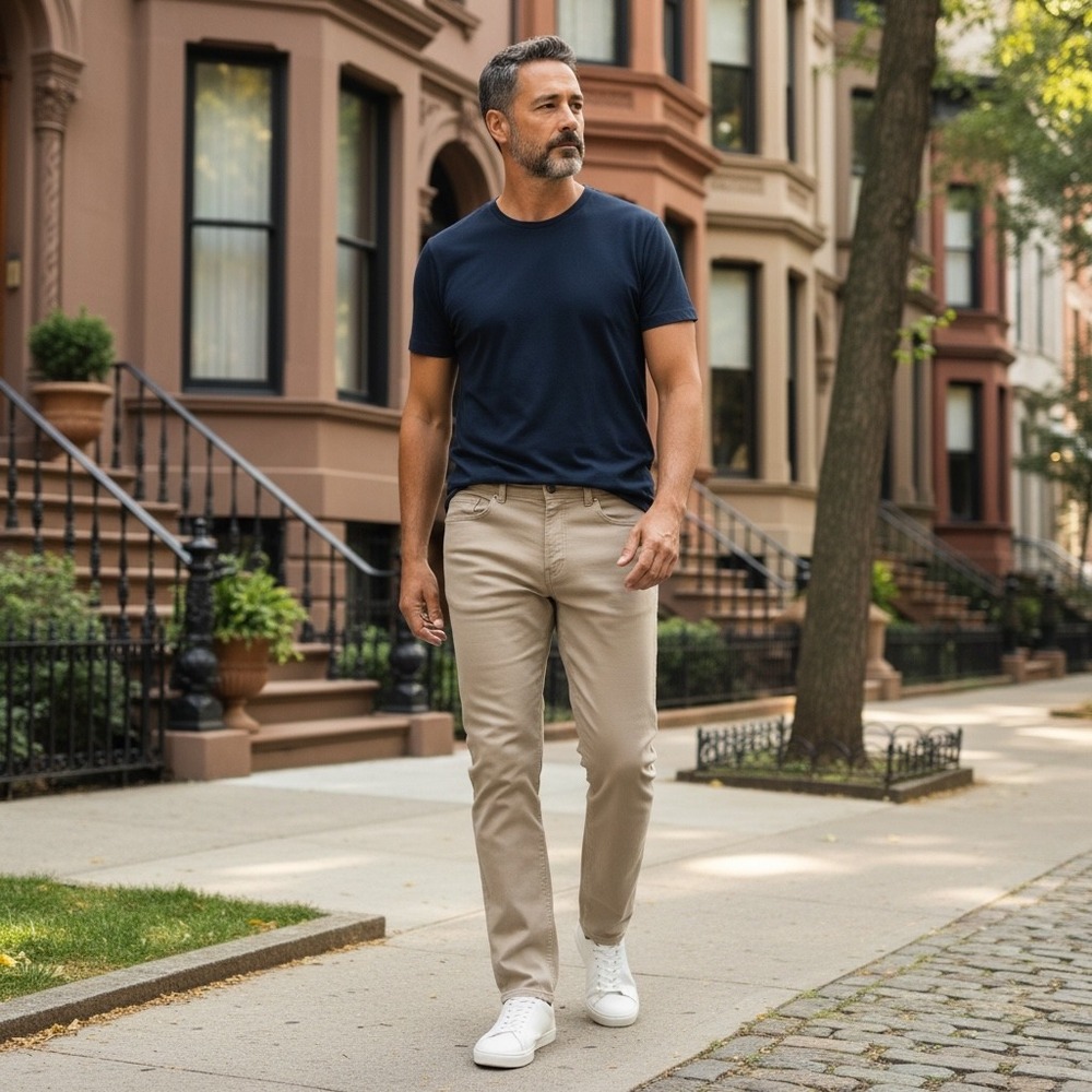 The Perfect Jean NYC Denkhaki Athletic Fit Mens Khaki Pants 36x30 J09V30NK